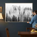 Forest Wall Art Print | Foggy Pine Forest Canvas Wall Art -