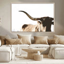 Texas Longhorn Wall Art Canvas Print | 3-Panel Large
