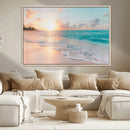 Beach Wall Art - Stunning Ocean Sunset Canvas Print with