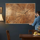 Tree Ring Canvas Art, Rustic Wood Grain Wall Art, Tree Slice