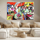 Picasso Style Art Abstract Canvas Wall Art Print , Colorful