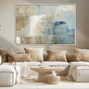 Abstract Blue and Beige Wall Art, Modern Minimalist Canvas