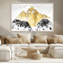 Golden Mountain Triptych Wall Art Canvas Print, Modern