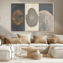 Boho Tree Ring Wall Art, Modern Minimalist Wood Grain
