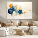 Geometric Blue Orange Abstract Wall Art Canvas, Geometric