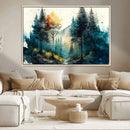 Watercolor Trees Forest Abstract Wall Art Canvas Print,