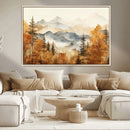 Golden Autumn Forest Wall Art Canvas | Mountain Landscape