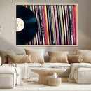 Vinyl Record and Album Collection Canvas Wall Art - Retro
