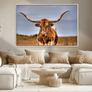 Texas Longhorn Wall Art Print, Framed Longhorn Cow Wall Art