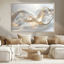 Abstract art Grey and Gold Lines Wall Art