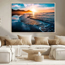 Sunset Beach Ocean Canvas Wall Art – Tranquil Ocean