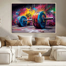 Abstract Graffiti Barbell Canvas Wall Art – Urban Fitness