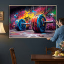 Abstract Graffiti Barbell Canvas Wall Art – Urban Fitness