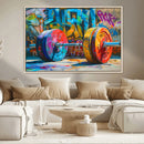 Fitness Gym Barbell Graffiti Wall Art Canvas Print