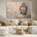 Abstract Buddha Statue Wall Art Canvas Print - Modern