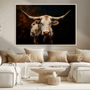 Texas Longhorn Wall Art | 3-Panel Large Texas Longhorn