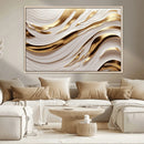 Gold and White Abstract Wave Canvas – Elegant Flowing Design by MyGreatCanvas | Canvas Wall Art Prints | Photo Prints & Wall Decor