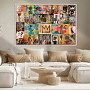 Abstract Art Collage Wall Art Canvas Print – Framed, Ready