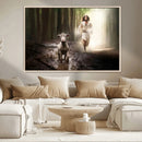 Jesus Canvas Wall Art - Jesus Running After Lost Lamb, by MyGreatCanvas | Canvas Wall Art Prints | Photo Prints & Wall Decor