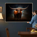 Abstract Texas Longhorn Wall Art Print | 3-Panel Large Texas