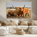 Highland Cow Canvas Wall Art Animal Print for Farm House