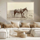Cowboy Wall Art - Western Horse Canvas Print - Vintage