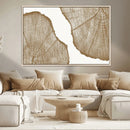 Rustic Brown Tree Ring Wall Art Canvas Print – Framed and
