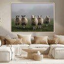 Flock of Sheep in a Mystical Fog – Pastoral Wall Art Canvas by MyGreatCanvas | Canvas Wall Art Prints | Photo Prints & Wall Decor