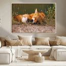 Sleeping Fox Wall Art Canvas Print, Farmhouse Wall Decor and