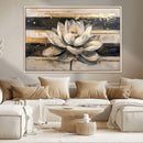 Abstract Lotus Flower Wall Art Canvas Print, Meditation Yoga