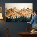 Rustic Wood Mountain Wall Art Print | Triptych Giclee Print