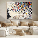 Banksy Graffiti Wall Art Canvas Print: Girl Releasing
