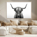 Highland Wall Art Canvas Print – Minimalist Black and White