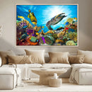 Colorful Coral Reef and Sea Life Turtle Canvas Print, by MyGreatCanvas | Canvas Wall Art Prints | Photo Prints & Wall Decor