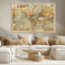 Push Pin World Map Canvas Print – Travel Tracker Wall Art