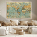 Push Pin World Map Canvas Print – Travel Tracker Wall Art