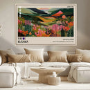Yayoi Kusama Abstract Print, Vibrant Floral Mountain Art
