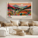 Yayoi Kusama Landscape Canvas Print, Vibrant Floral Mountain
