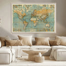 Push Pin World Map Canvas Print – Travel Tracker Wall Art