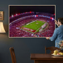 Bryant-Denny Stadium Night Game Triple Canvas Wall Art -