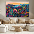Colorful Abstract Landscape Wall Art Print Canvas - Vibrant
