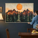 Sunset Mountain Landscape Canvas Wall Art Print - Nature
