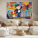 Pop Art Monopoly Man Canvas Wall Art Print - Bold and