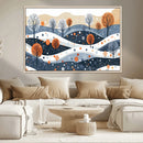 Abstract Winter Landscape Canvas Wall Art Print -  Large