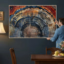 Abstract Tree Ring Wall Art Canvas Print – Colorful Framed