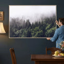 Misty Forest Wall Art | Foggy Forest Canvas Print | Large