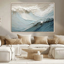 Waves Abstract Wall Art Print, Modern Framed Abstract Canvas