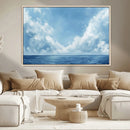 Abstract Ocean Print Artwork- Serene Blue Ocean Canvas Wall