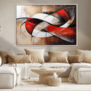 Abstract Wall Art - Modern Red and White Canvas Wall Art