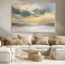Modern Coastal Artwork with Vibrant Abstract Ocean Waves